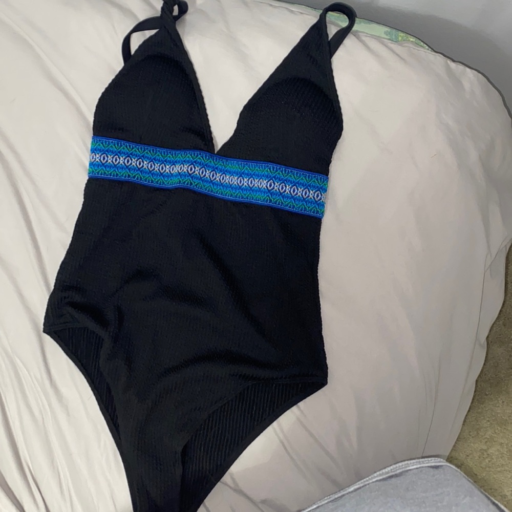 Black one piece bathing suit, negotiable